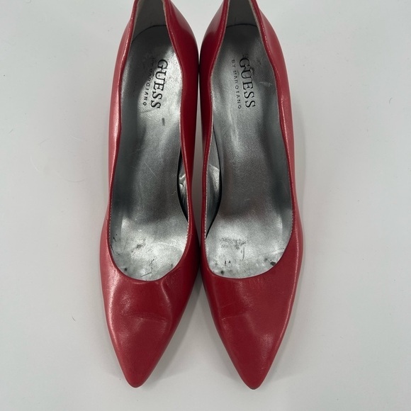 Guess Red Leather Heels - Picture 3 of 7